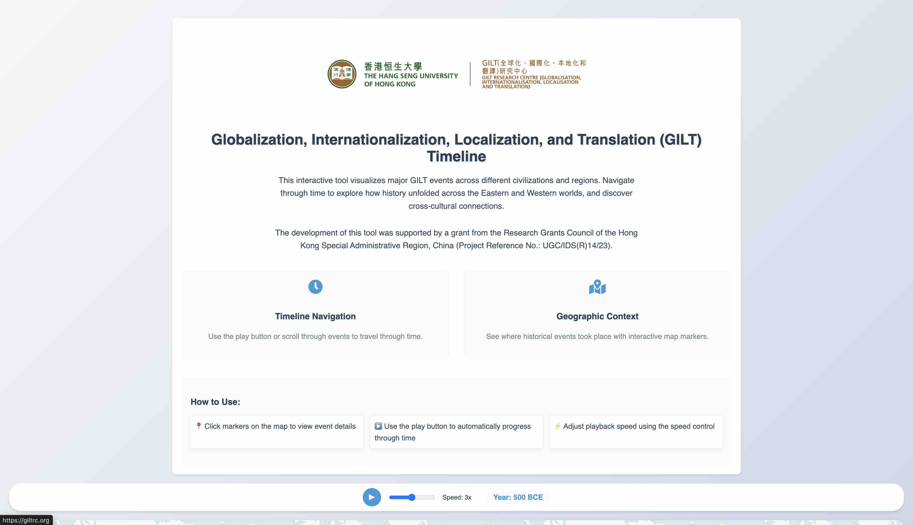 GILT Timeline Landing Page